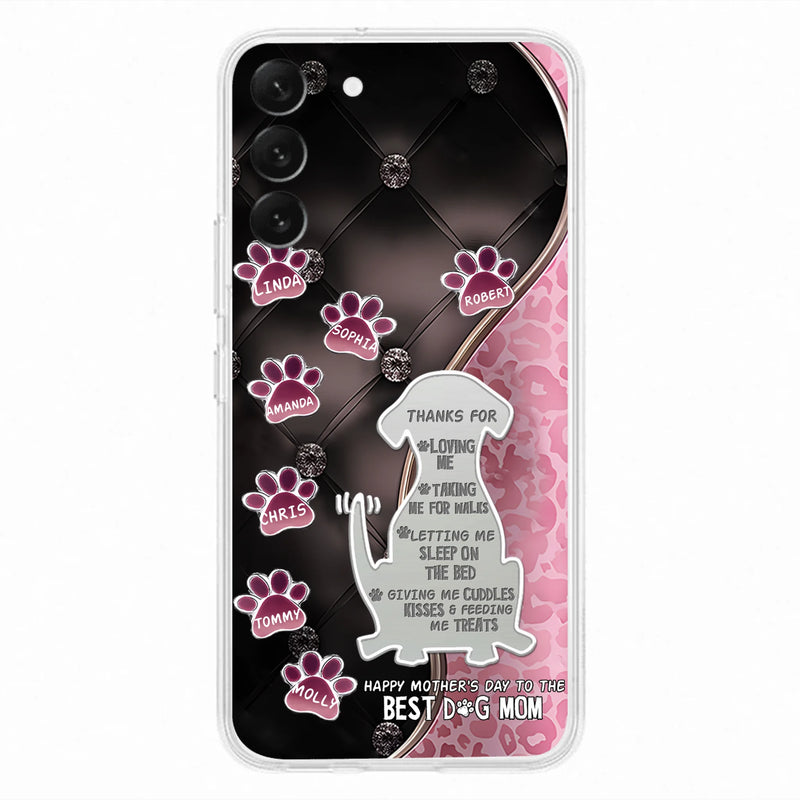 Personalized Memorial Dog Mom Phone Case - Memorial Gift Idea For Dog Lover - Up to 7 Dogs - Thanks For Loving Me - Case For iPhone/Samsung