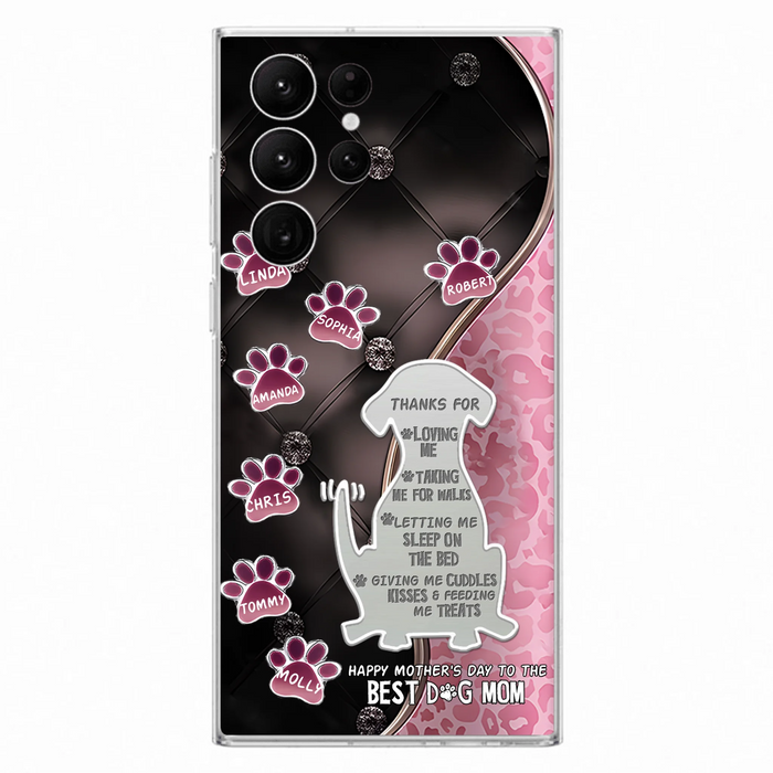 Personalized Memorial Dog Mom Phone Case - Memorial Gift Idea For Dog Lover - Up to 7 Dogs - Thanks For Loving Me - Case For iPhone/Samsung