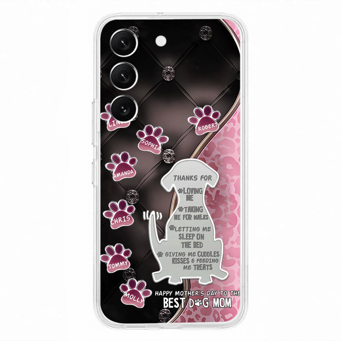 Personalized Memorial Dog Mom Phone Case - Memorial Gift Idea For Dog Lover - Up to 7 Dogs - Thanks For Loving Me - Case For iPhone/Samsung