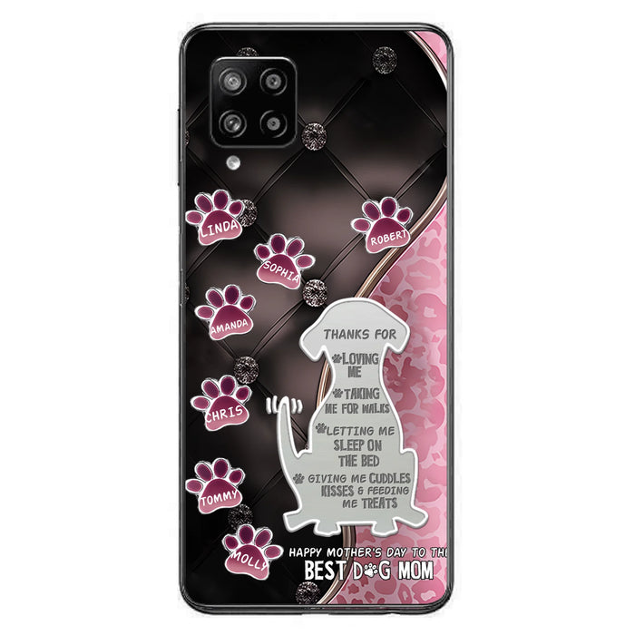 Personalized Memorial Dog Mom Phone Case - Memorial Gift Idea For Dog Lover - Up to 7 Dogs - Thanks For Loving Me - Case For iPhone/Samsung