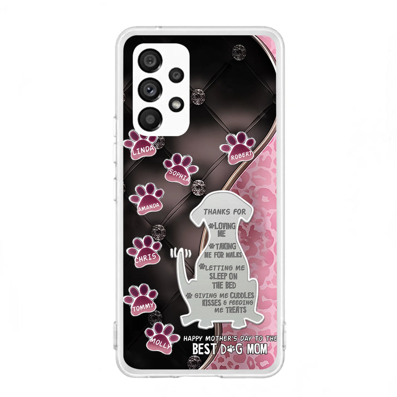 Personalized Memorial Dog Mom Phone Case - Memorial Gift Idea For Dog Lover - Up to 7 Dogs - Thanks For Loving Me - Case For iPhone/Samsung