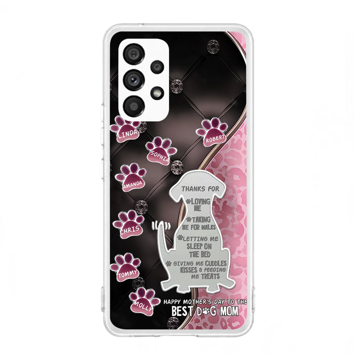 Personalized Memorial Dog Mom Phone Case - Memorial Gift Idea For Dog Lover - Up to 7 Dogs - Thanks For Loving Me - Case For iPhone/Samsung