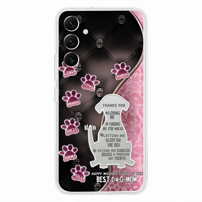 Personalized Memorial Dog Mom Phone Case - Memorial Gift Idea For Dog Lover - Up to 7 Dogs - Thanks For Loving Me - Case For iPhone/Samsung
