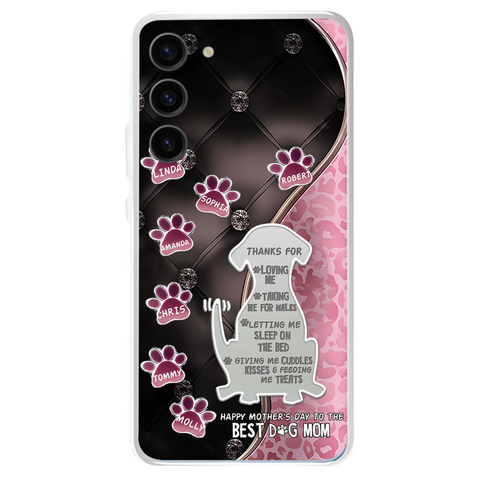 Personalized Memorial Dog Mom Phone Case - Memorial Gift Idea For Dog Lover - Up to 7 Dogs - Thanks For Loving Me - Case For iPhone/Samsung