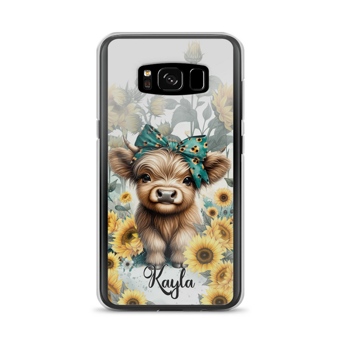 Teal Highland Cow Phone Case - Gift Idea For Grandma/Birthday -  Case For iPhone/Samsung