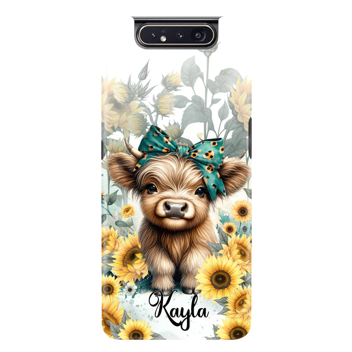Teal Highland Cow Phone Case - Gift Idea For Grandma/Birthday -  Case For iPhone/Samsung