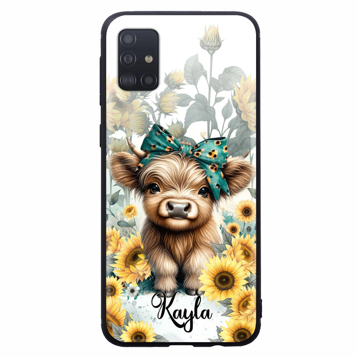 Teal Highland Cow Phone Case - Gift Idea For Grandma/Birthday -  Case For iPhone/Samsung