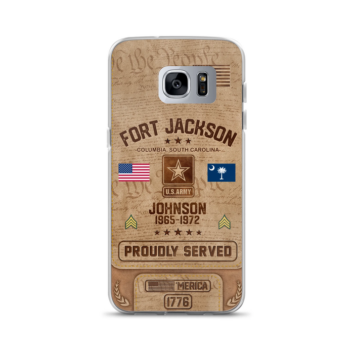 Custom Personalized Veteran Phone Case - Gift For Veteran - Birthday/ Father's Day Gift - Proudly Served - Case For iPhone And Samsung