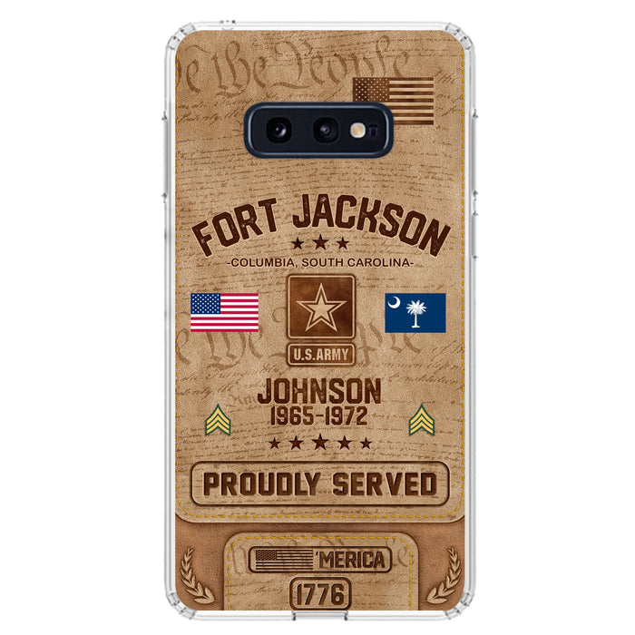 Custom Personalized Veteran Phone Case - Gift For Veteran - Birthday/ Father's Day Gift - Proudly Served - Case For iPhone And Samsung