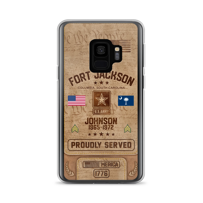 Custom Personalized Veteran Phone Case - Gift For Veteran - Birthday/ Father's Day Gift - Proudly Served - Case For iPhone And Samsung