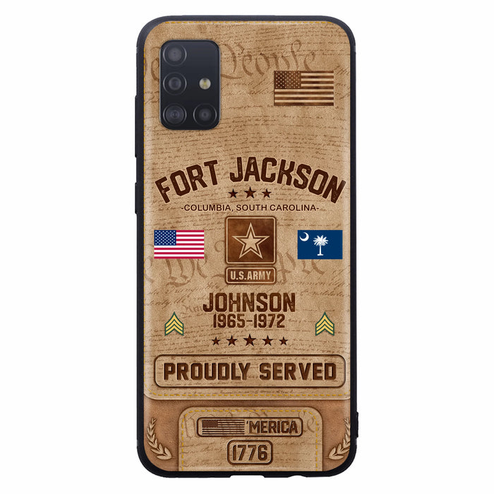 Custom Personalized Veteran Phone Case - Gift For Veteran - Birthday/ Father's Day Gift - Proudly Served - Case For iPhone And Samsung
