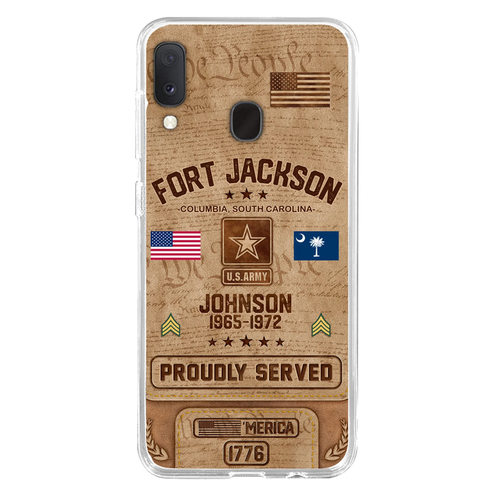 Custom Personalized Veteran Phone Case - Gift For Veteran - Birthday/ Father's Day Gift - Proudly Served - Case For iPhone And Samsung