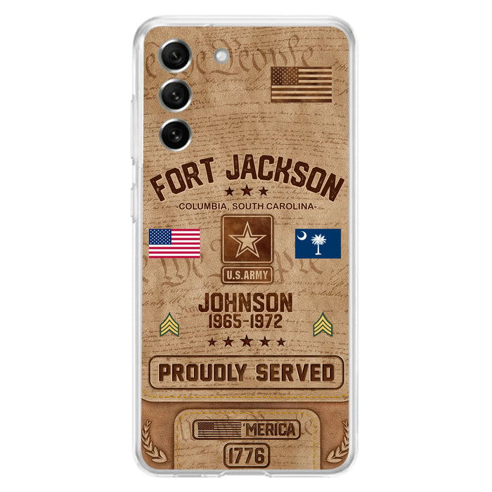 Custom Personalized Veteran Phone Case - Gift For Veteran - Birthday/ Father's Day Gift - Proudly Served - Case For iPhone And Samsung