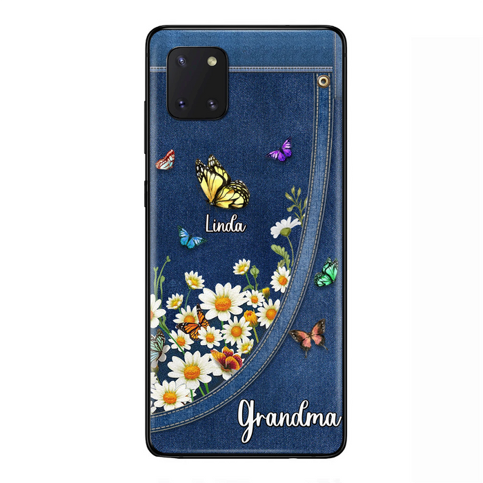Personalized Daisy And Butterfly Grandma Phone Case - Gift Idea For Grandma - Up to 10 Kids - Case For iPhone/Samsung