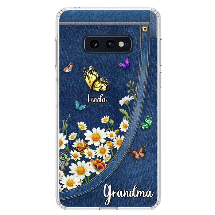 Personalized Daisy And Butterfly Grandma Phone Case - Gift Idea For Grandma - Up to 10 Kids - Case For iPhone/Samsung