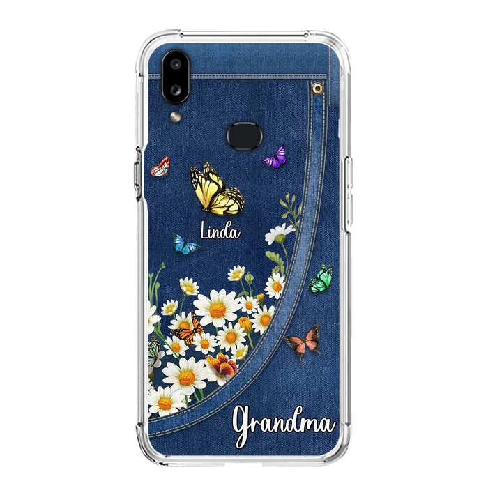 Personalized Daisy And Butterfly Grandma Phone Case - Gift Idea For Grandma - Up to 10 Kids - Case For iPhone/Samsung