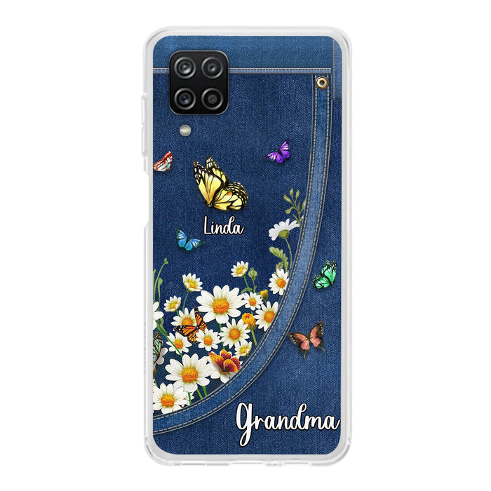 Personalized Daisy And Butterfly Grandma Phone Case - Gift Idea For Grandma - Up to 10 Kids - Case For iPhone/Samsung