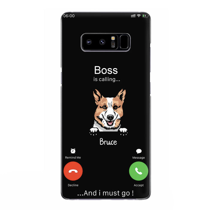 Personalized Dog Phone Case - Gift Idea For Dog Lover/Mother's Day/Father's Day - Up to 5 Dogs - Boss Is Calling And I Must Go - Case For iPhone/Samsung