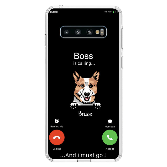 Personalized Dog Phone Case - Gift Idea For Dog Lover/Mother's Day/Father's Day - Up to 5 Dogs - Boss Is Calling And I Must Go - Case For iPhone/Samsung