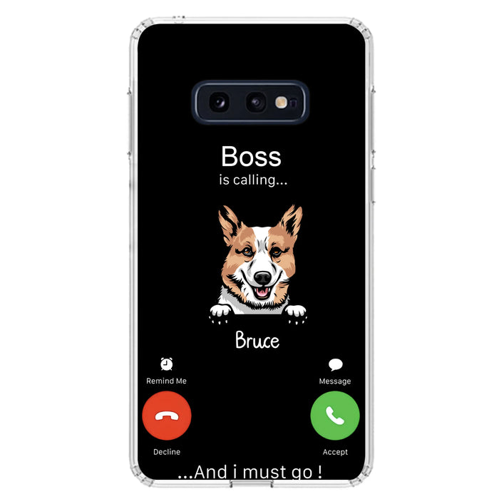 Personalized Dog Phone Case - Gift Idea For Dog Lover/Mother's Day/Father's Day - Up to 5 Dogs - Boss Is Calling And I Must Go - Case For iPhone/Samsung