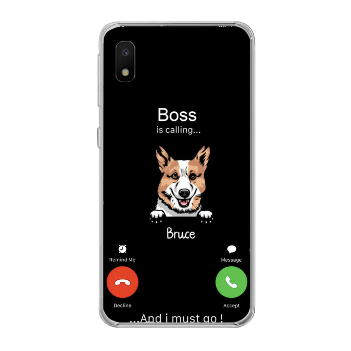 Personalized Dog Phone Case - Gift Idea For Dog Lover/Mother's Day/Father's Day - Up to 5 Dogs - Boss Is Calling And I Must Go - Case For iPhone/Samsung