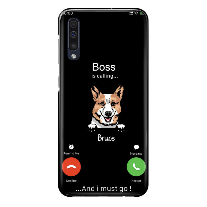 Personalized Dog Phone Case - Gift Idea For Dog Lover/Mother's Day/Father's Day - Up to 5 Dogs - Boss Is Calling And I Must Go - Case For iPhone/Samsung