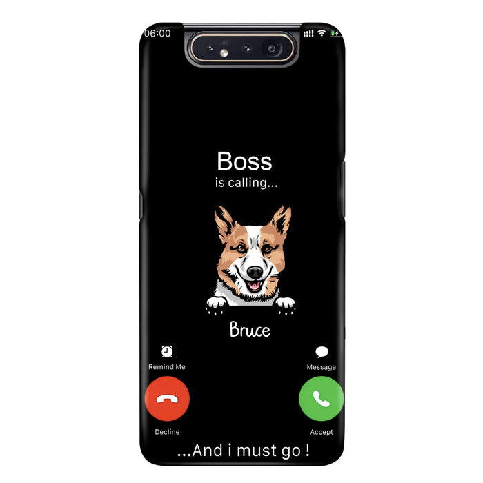Personalized Dog Phone Case - Gift Idea For Dog Lover/Mother's Day/Father's Day - Up to 5 Dogs - Boss Is Calling And I Must Go - Case For iPhone/Samsung