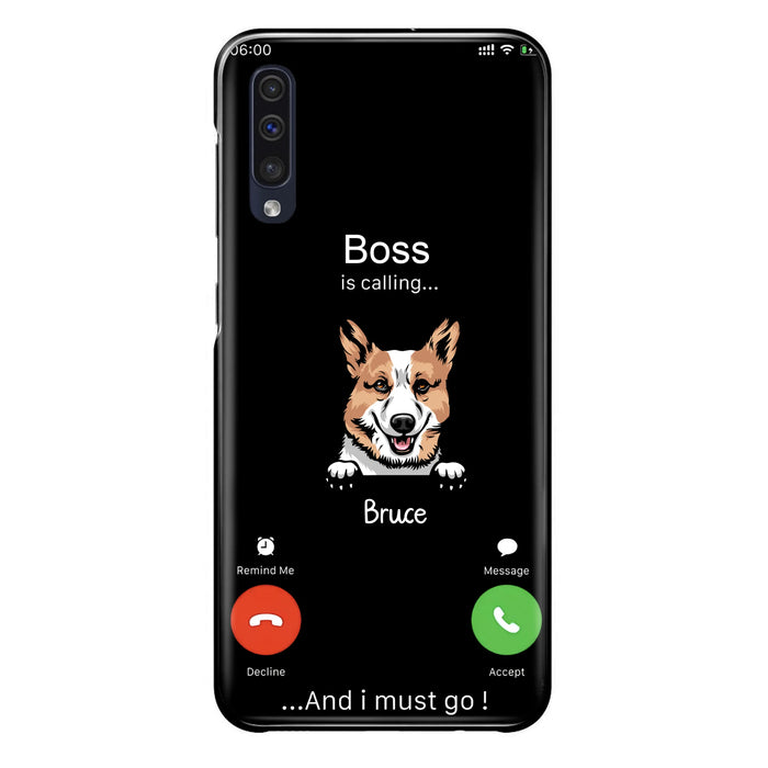 Personalized Dog Phone Case - Gift Idea For Dog Lover/Mother's Day/Father's Day - Up to 5 Dogs - Boss Is Calling And I Must Go - Case For iPhone/Samsung