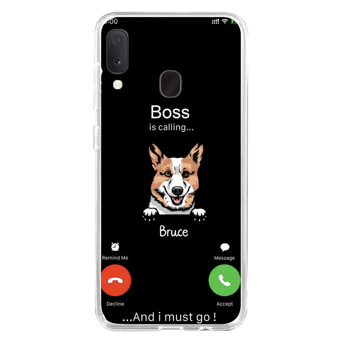 Personalized Dog Phone Case - Gift Idea For Dog Lover/Mother's Day/Father's Day - Up to 5 Dogs - Boss Is Calling And I Must Go - Case For iPhone/Samsung