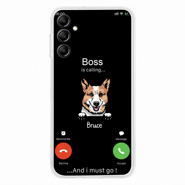 Personalized Dog Phone Case - Gift Idea For Dog Lover/Mother's Day/Father's Day - Up to 5 Dogs - Boss Is Calling And I Must Go - Case For iPhone/Samsung