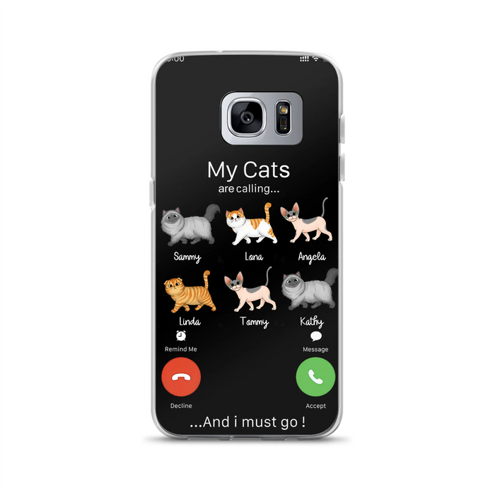 Custom Personalized Cats Phone Case - Gift Idea For Cat Lover/Mother's Day/Father's Day - My Cats Are Calling And I Must Go - Case For iPhone/Samsung