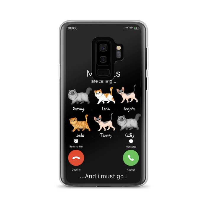 Custom Personalized Cats Phone Case - Gift Idea For Cat Lover/Mother's Day/Father's Day - My Cats Are Calling And I Must Go - Case For iPhone/Samsung