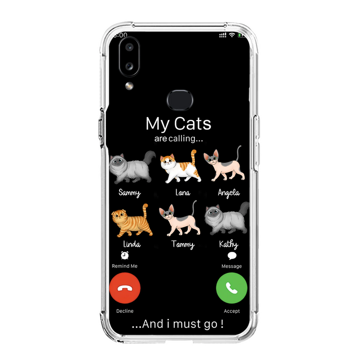 Custom Personalized Cats Phone Case - Gift Idea For Cat Lover/Mother's Day/Father's Day - My Cats Are Calling And I Must Go - Case For iPhone/Samsung