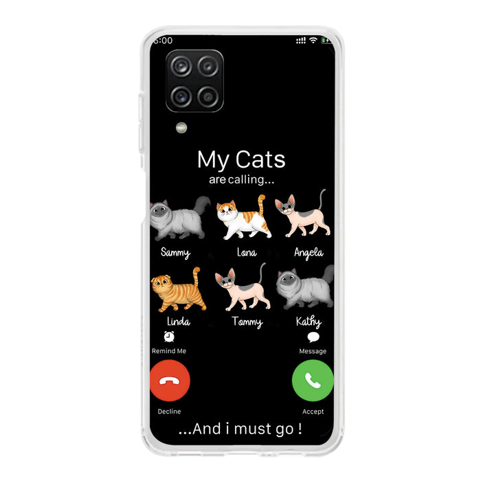 Custom Personalized Cats Phone Case - Gift Idea For Cat Lover/Mother's Day/Father's Day - My Cats Are Calling And I Must Go - Case For iPhone/Samsung