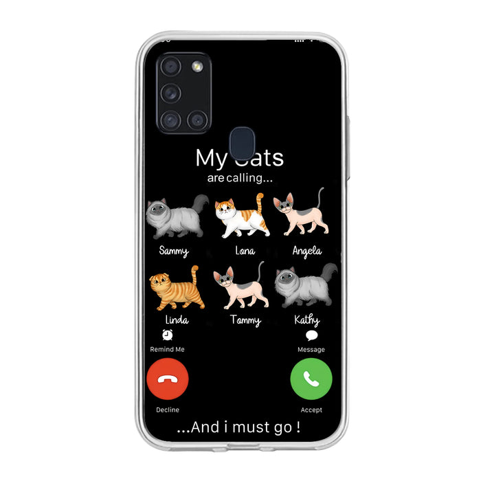 Custom Personalized Cats Phone Case - Gift Idea For Cat Lover/Mother's Day/Father's Day - My Cats Are Calling And I Must Go - Case For iPhone/Samsung