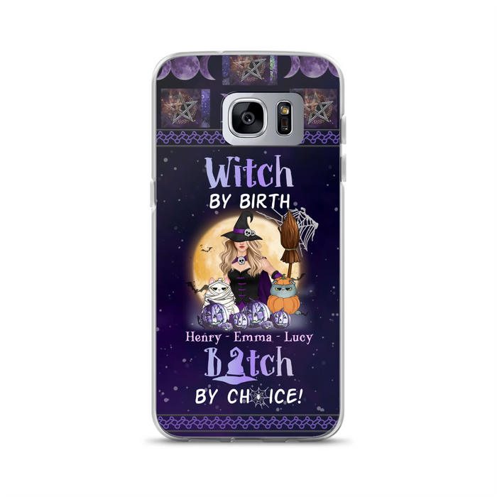 Custom Personalized Pet Witch Phone Case - Halloween Gift For Dog/ Cat Lover - Witch By Birth Bitch By Choice - Case For iPhone And Samsung