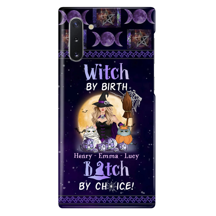 Custom Personalized Pet Witch Phone Case - Halloween Gift For Dog/ Cat Lover - Witch By Birth Bitch By Choice - Case For iPhone And Samsung