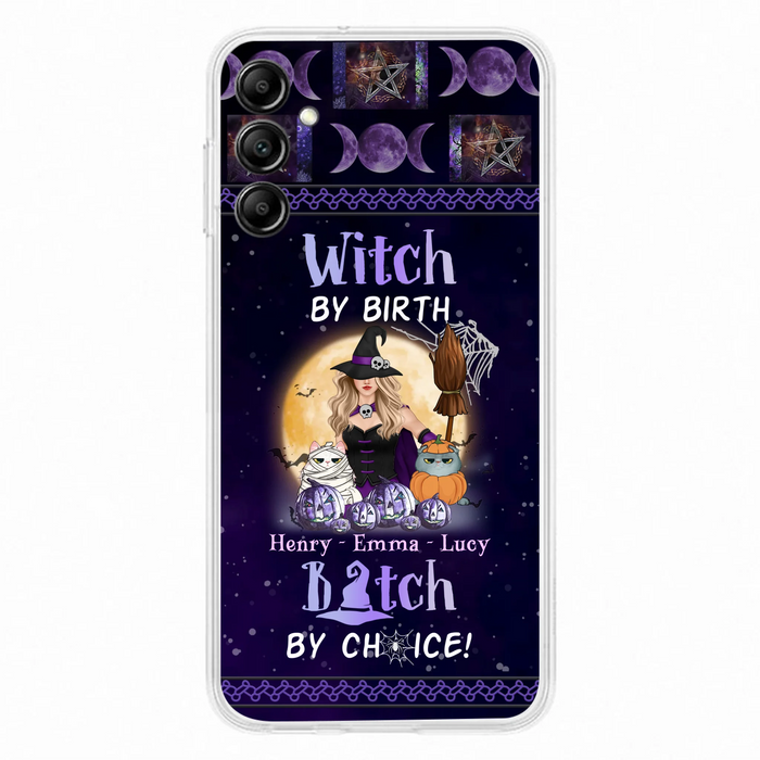 Custom Personalized Pet Witch Phone Case - Halloween Gift For Dog/ Cat Lover - Witch By Birth Bitch By Choice - Case For iPhone And Samsung