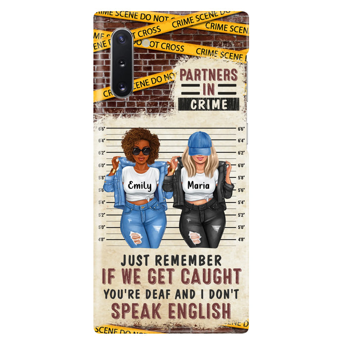 Personalized Bestie Phone Case - Gift Idea For Bestie/Sister - Up to 3 Girls - Partners In Crime - Case For iPhone And Samsung