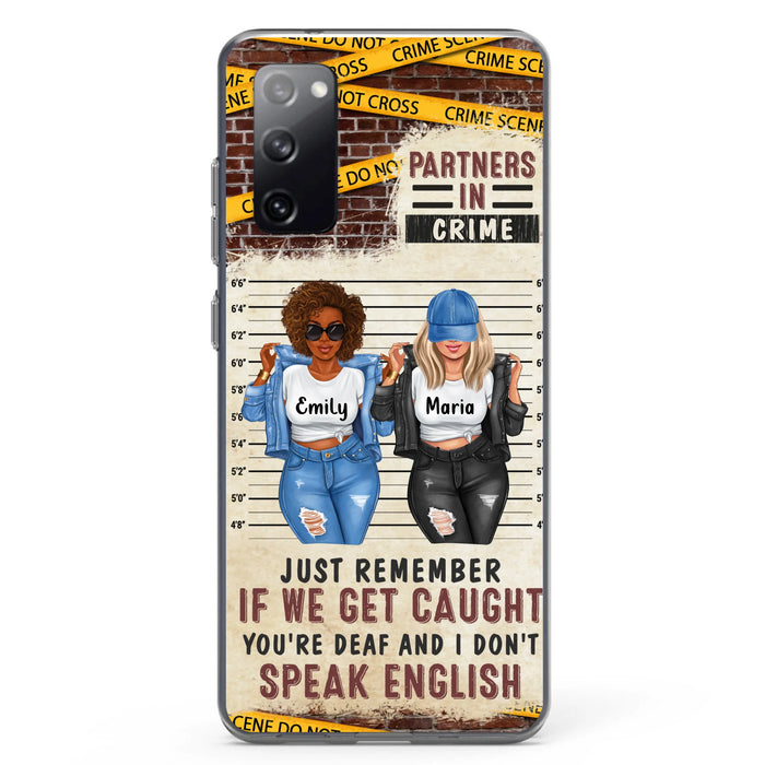 Personalized Bestie Phone Case - Gift Idea For Bestie/Sister - Up to 3 Girls - Partners In Crime - Case For iPhone And Samsung