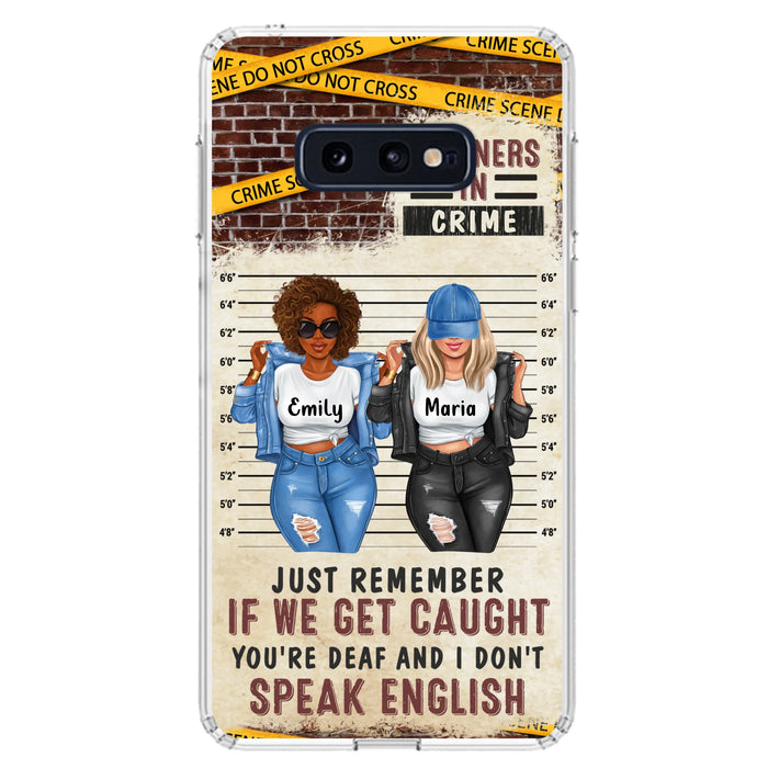 Personalized Bestie Phone Case - Gift Idea For Bestie/Sister - Up to 3 Girls - Partners In Crime - Case For iPhone And Samsung