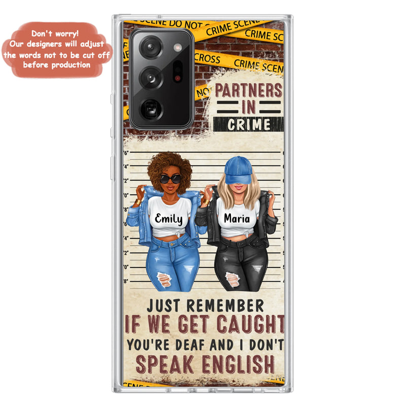 Personalized Bestie Phone Case - Gift Idea For Bestie/Sister - Up to 3 Girls - Partners In Crime - Case For iPhone And Samsung