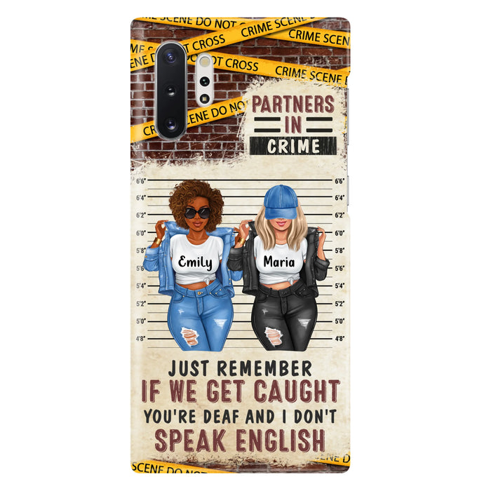 Personalized Bestie Phone Case - Gift Idea For Bestie/Sister - Up to 3 Girls - Partners In Crime - Case For iPhone And Samsung