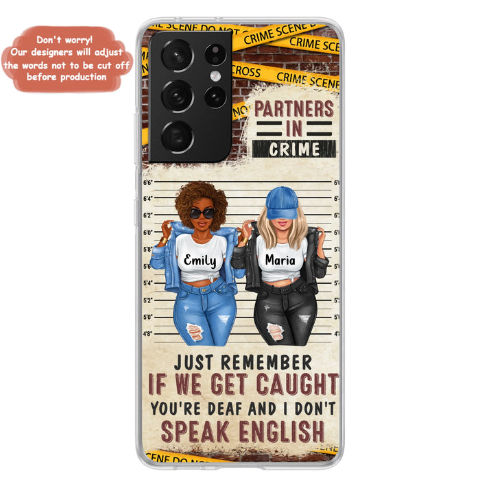 Personalized Bestie Phone Case - Gift Idea For Bestie/Sister - Up to 3 Girls - Partners In Crime - Case For iPhone And Samsung