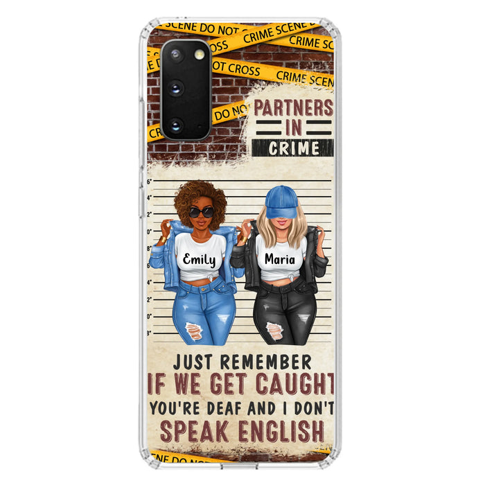 Personalized Bestie Phone Case - Gift Idea For Bestie/Sister - Up to 3 Girls - Partners In Crime - Case For iPhone And Samsung