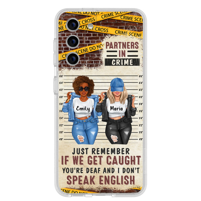 Personalized Bestie Phone Case - Gift Idea For Bestie/Sister - Up to 3 Girls - Partners In Crime - Case For iPhone And Samsung