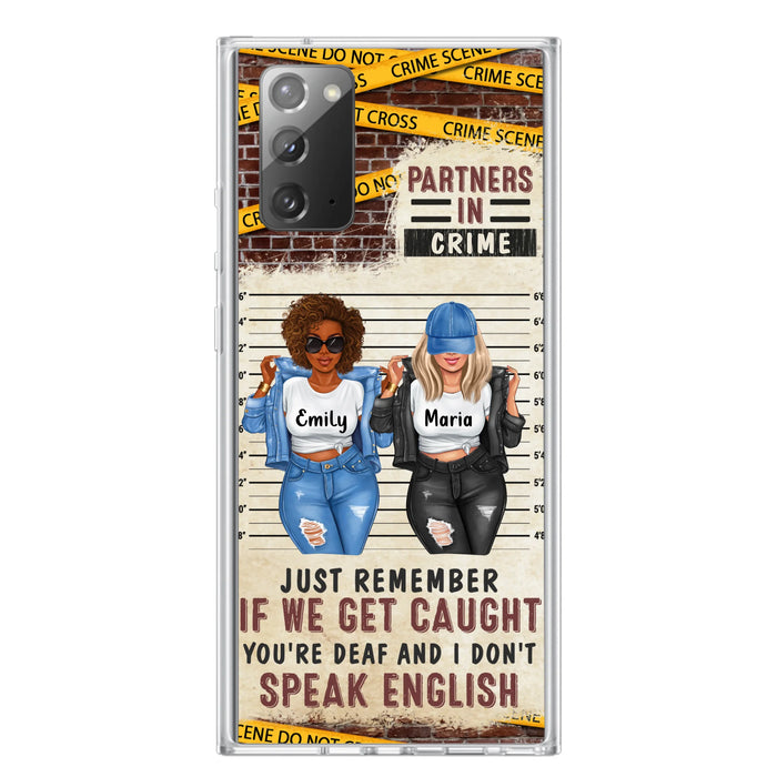 Personalized Bestie Phone Case - Gift Idea For Bestie/Sister - Up to 3 Girls - Partners In Crime - Case For iPhone And Samsung