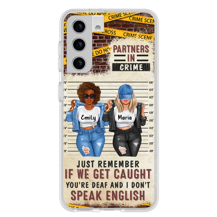 Personalized Bestie Phone Case - Gift Idea For Bestie/Sister - Up to 3 Girls - Partners In Crime - Case For iPhone And Samsung