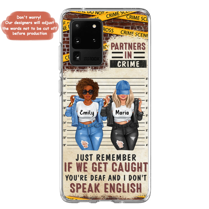 Personalized Bestie Phone Case - Gift Idea For Bestie/Sister - Up to 3 Girls - Partners In Crime - Case For iPhone And Samsung