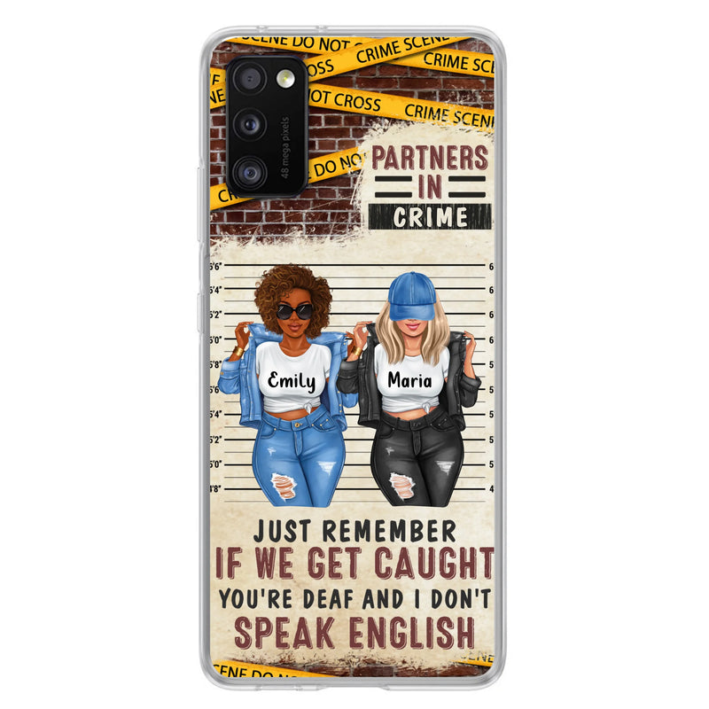 Personalized Bestie Phone Case - Gift Idea For Bestie/Sister - Up to 3 Girls - Partners In Crime - Case For iPhone And Samsung